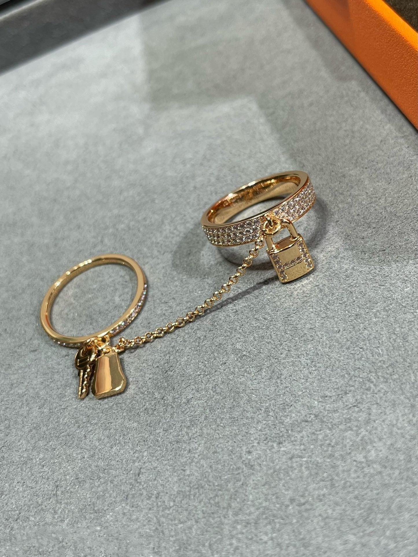 [Elite]HM KELLY CLOCHETTE DOUBLE RING IN  WITH DIAMONDS
