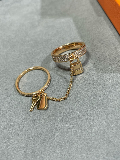 [Elite]HM KELLY CLOCHETTE DOUBLE RING IN  WITH DIAMONDS