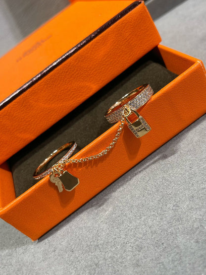 [Elite]HM KELLY CLOCHETTE DOUBLE RING IN  WITH DIAMONDS