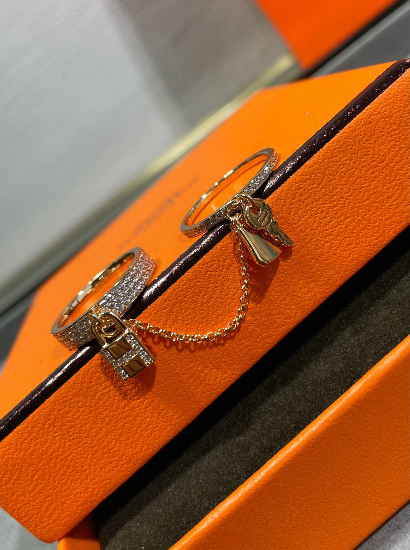 [Elite]HM KELLY CLOCHETTE DOUBLE RING IN  WITH DIAMONDS