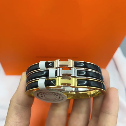 [Elite]CLASSIC HM CLIC BLACK 8MM ENAMEL BRACELET
