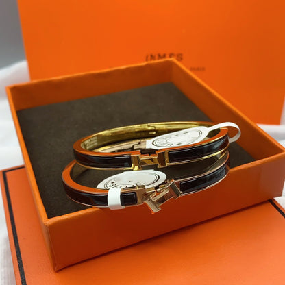 [Elite]CLASSIC HM CLIC BLACK 8MM ENAMEL BRACELET