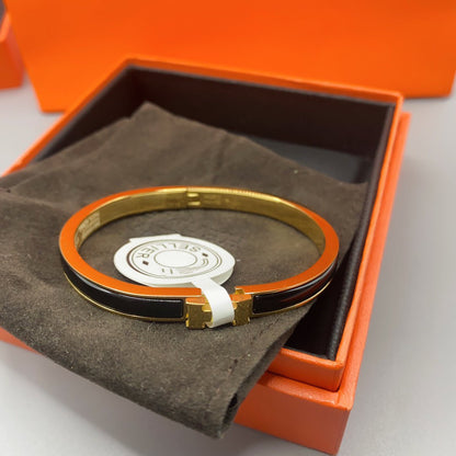 [Elite]CLASSIC HM CLIC BLACK 8MM ENAMEL BRACELET