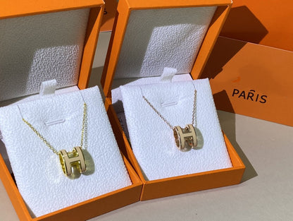 [Elite]HM CLIC YELLOW ENAMEL GOLD NECKLACE