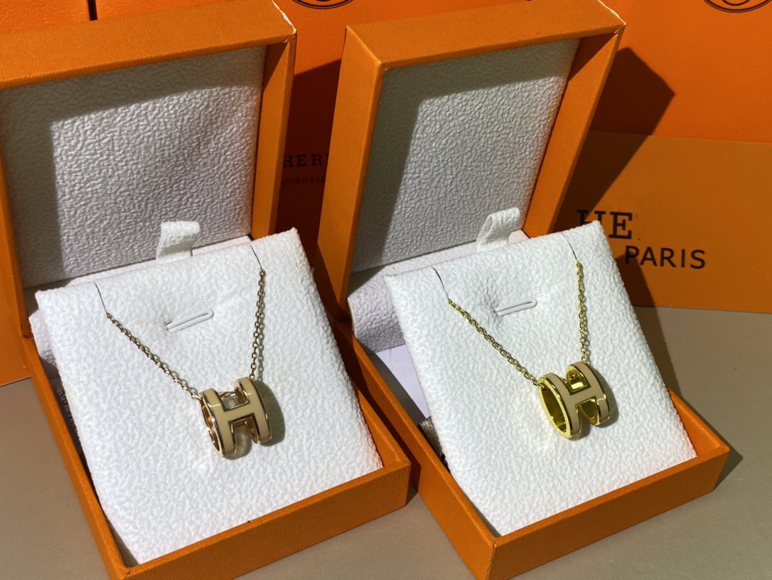 [Elite]HM CLIC YELLOW ENAMEL GOLD NECKLACE