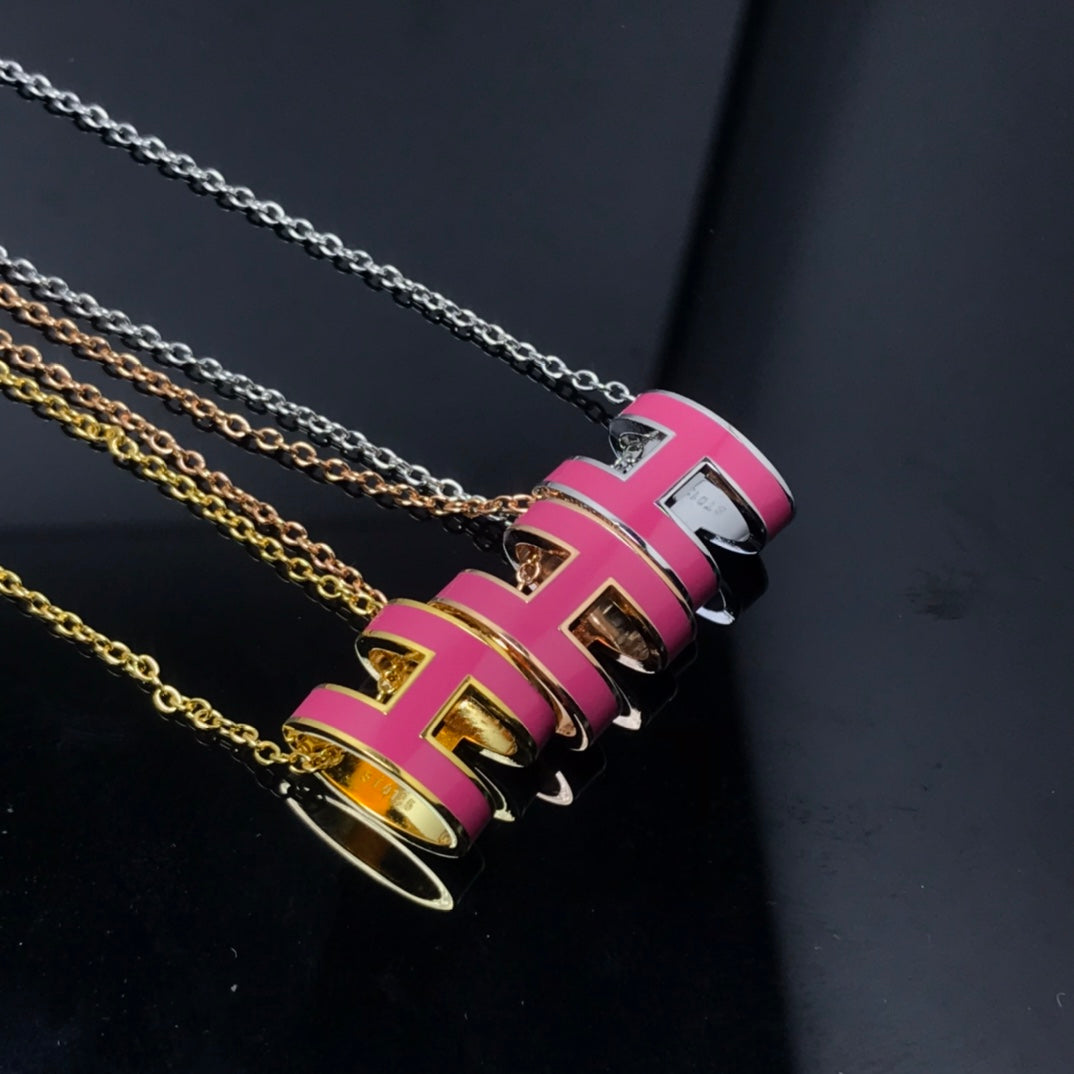 [Elite]H NECKLACE PINK