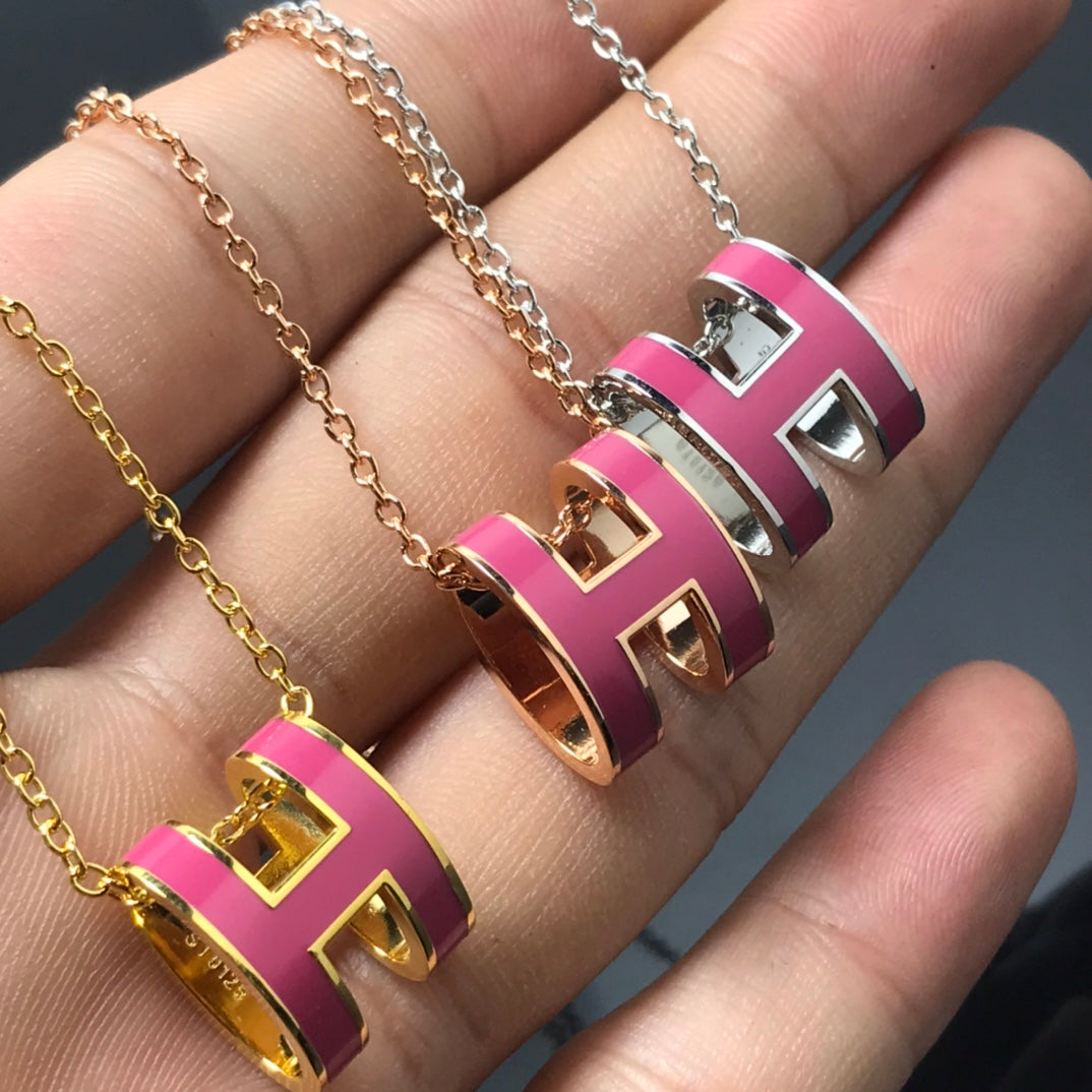 [Elite]H NECKLACE PINK