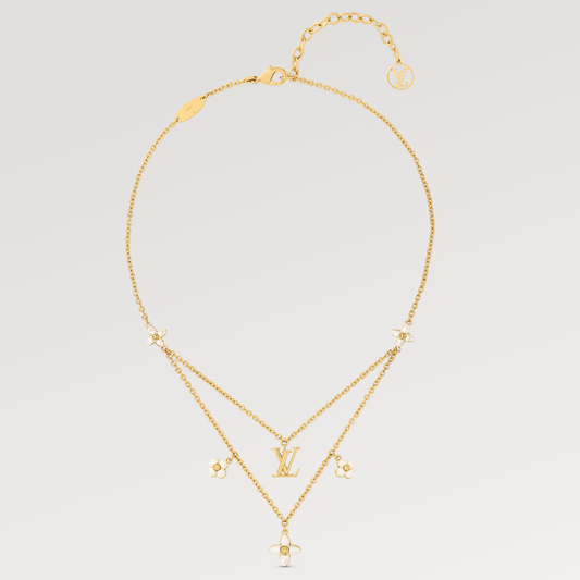 [Elite]FLOWERGRAM GOLD MOP DOUBLE ROW NECKLACE