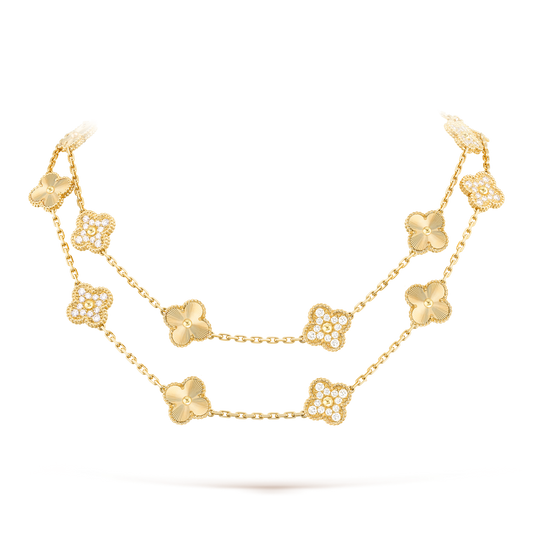 [Elite]CLOVER 20 MOTIFS LASER DIAMOND NECKLACE