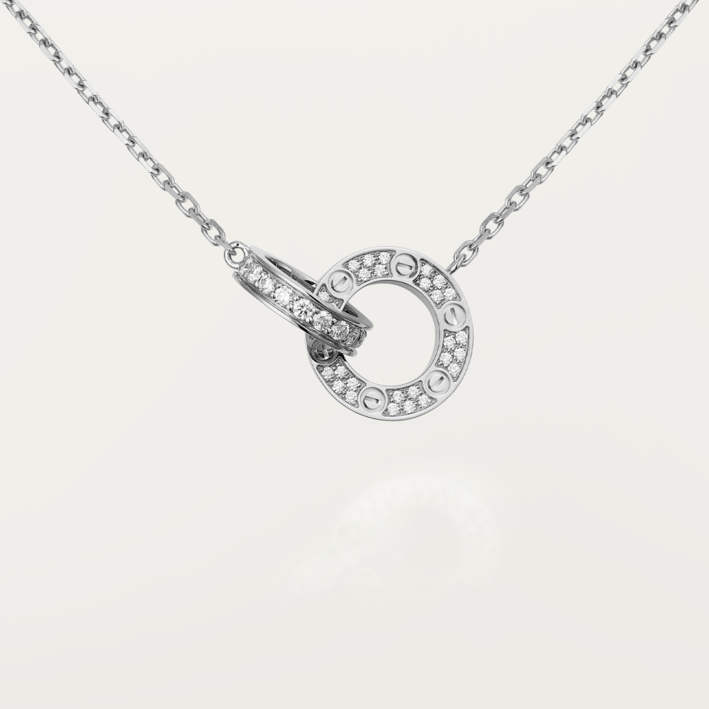 [Elite]LOVE  FULL DIAMOND PENDANT NECKLACE