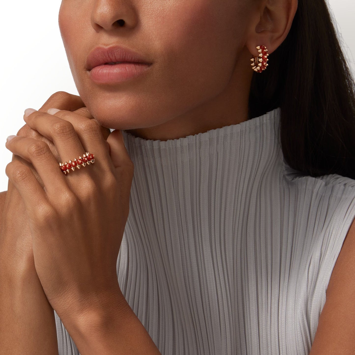 [Elite]CLASH 7.9MM AGATE CHALCEDONY EARRINGS