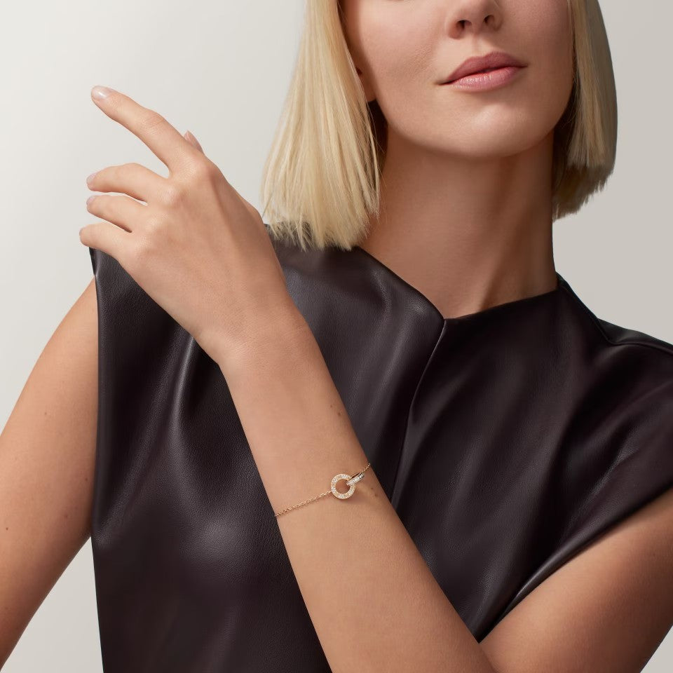 [Elite]LOVE DOUBLE RING FULL DIAMOND BRACELET