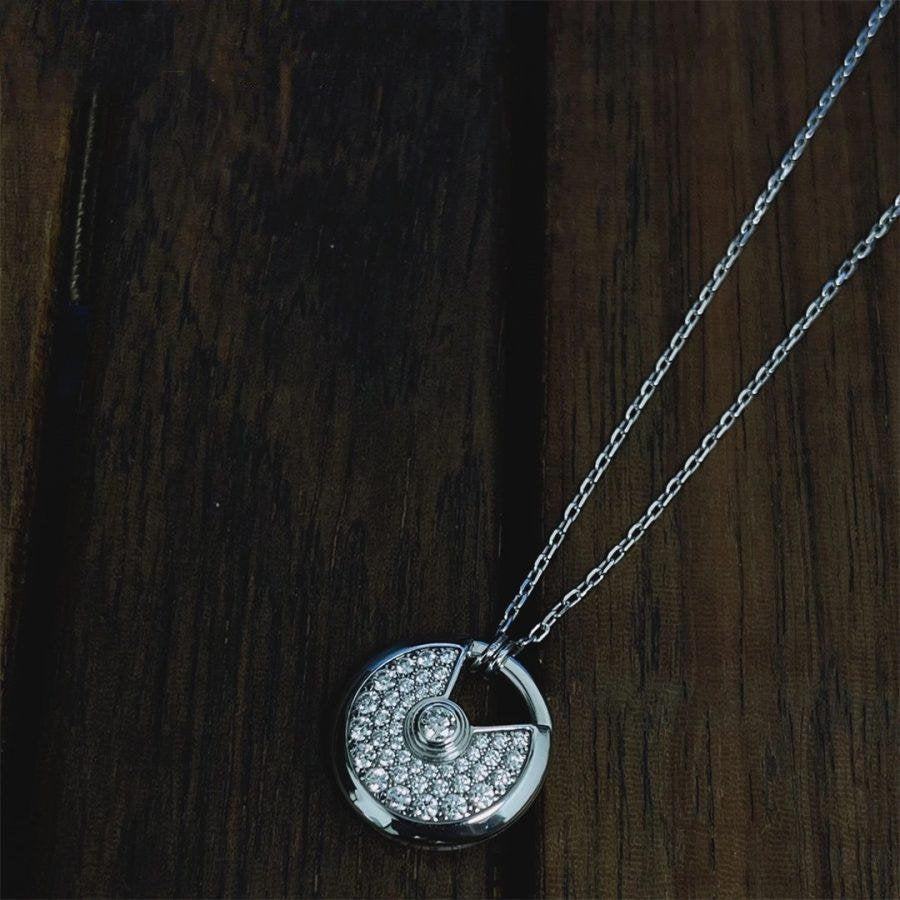 [Elite]AMULETTE SILVER FULL DIAMOND NECKLACE