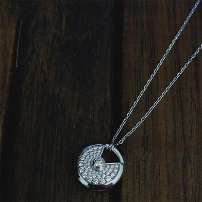 [Elite]AMULETTE SILVER FULL DIAMOND NECKLACE