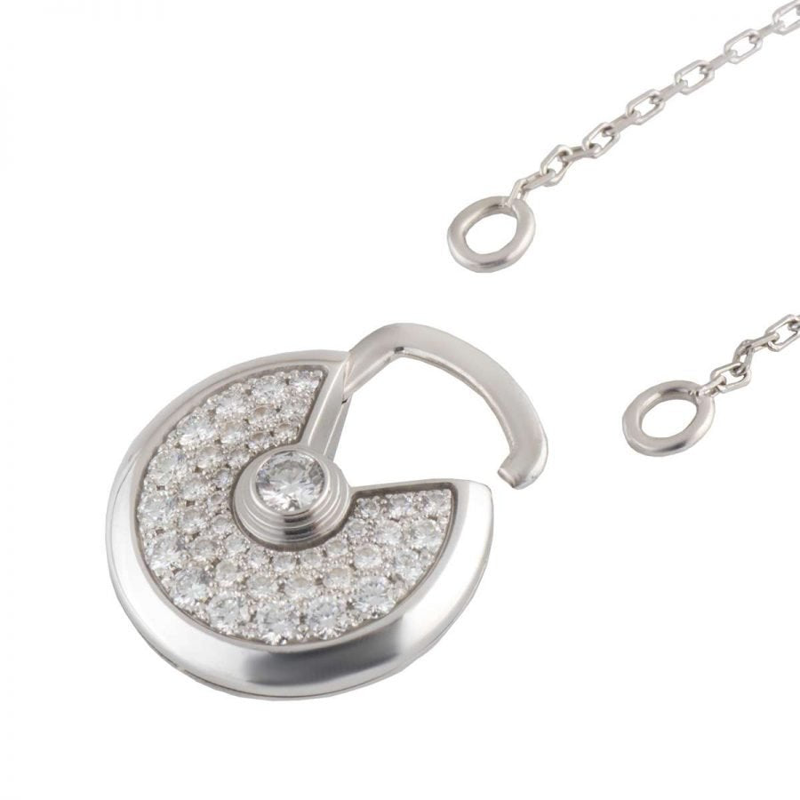 [Elite]AMULETTE SILVER FULL DIAMOND NECKLACE