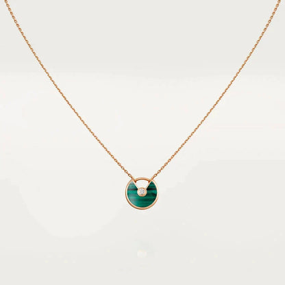[Elite]AMULETTE ROSE GOLD MALACHITE NECKLACE