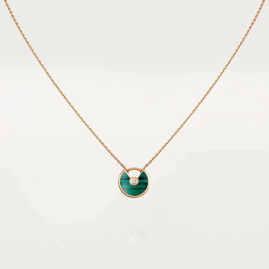 [Elite]AMULETTE ROSE GOLD MALACHITE NECKLACE