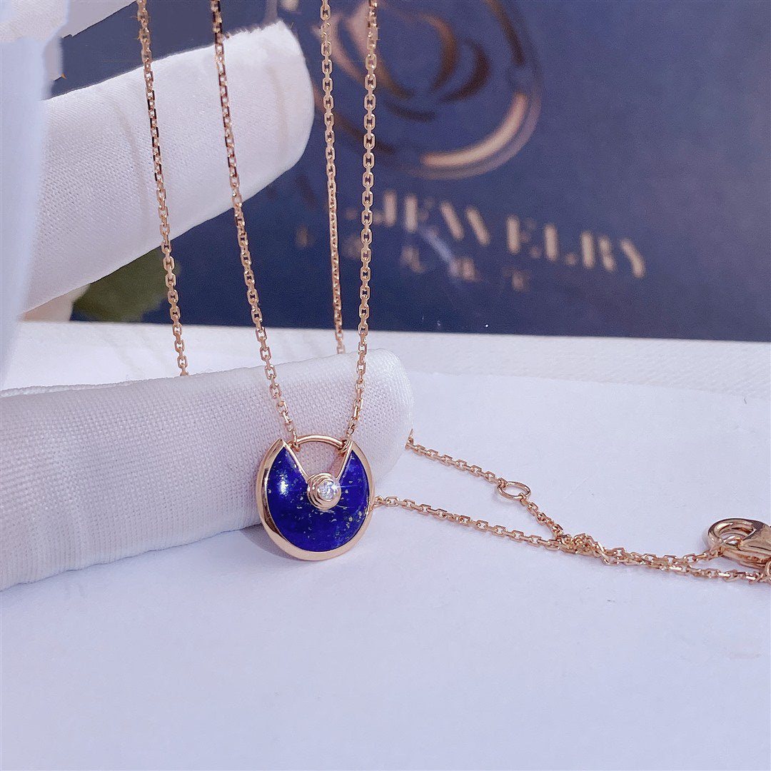 [Elite]AMULETTE ROSE GOLD AGATE NECKLACE