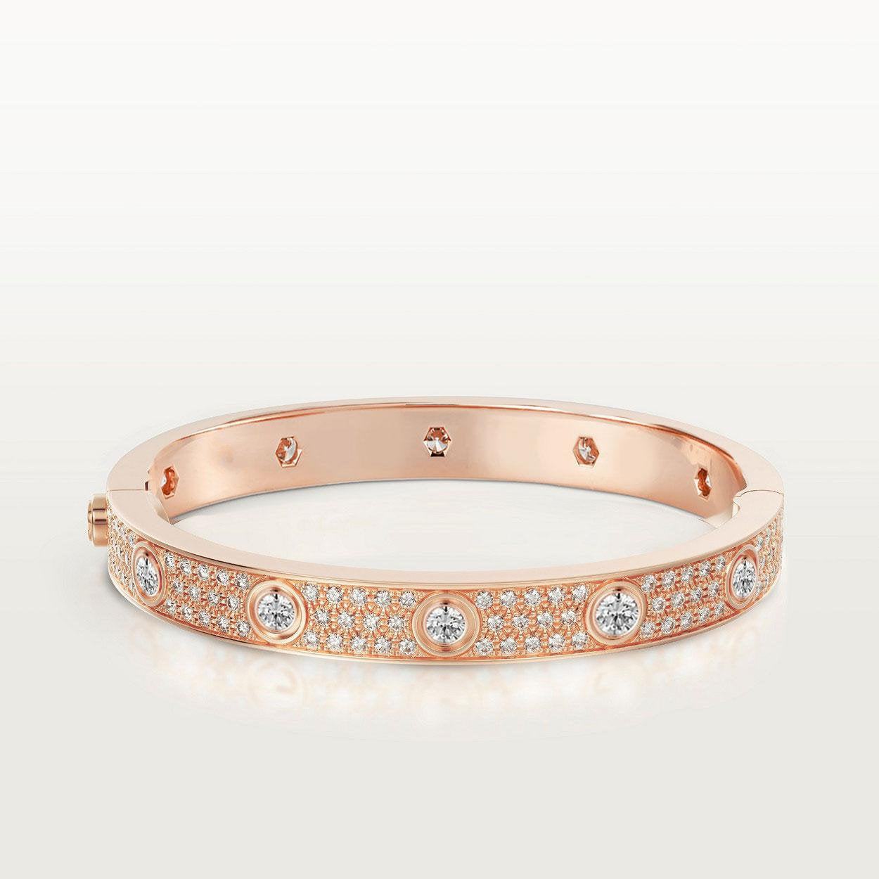 [Elite]LOVE BRACELET 6.1MM DIAMOND-PAVED 10 BIG DIAMONDS