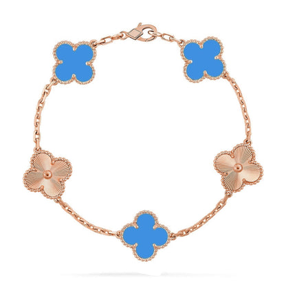 [Elite] CLOVER 5 MOTIF BLUE AGATE BRACELET COLLECTION