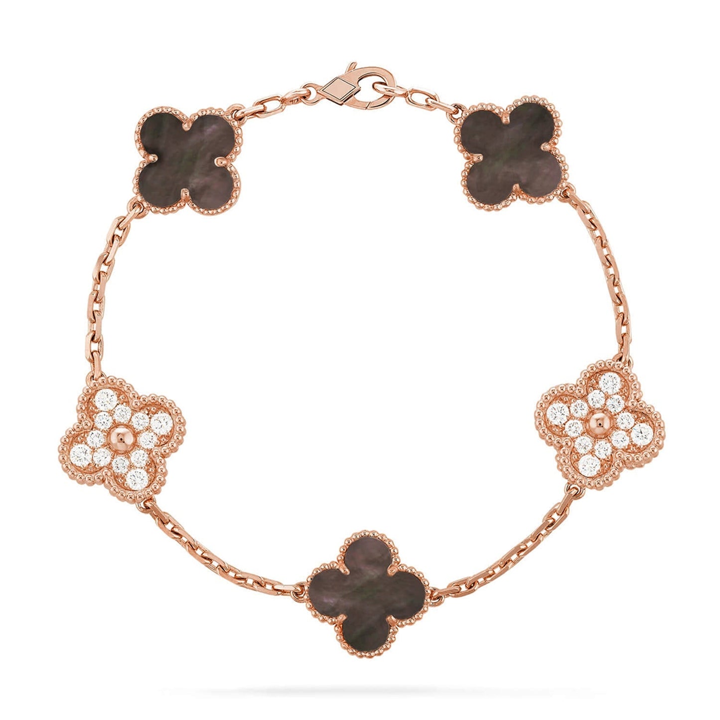 [Elite] CLOVER 5 MOTIF GRAY MOP BRACELET COLLECTION