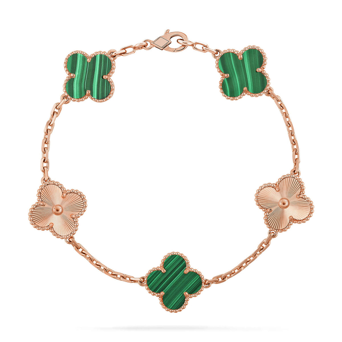 [Elite] CLOVER 5 MOTIF MALACHITE BRACELET COLLECTION