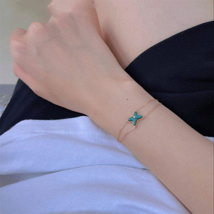 [Elite]JEUX BRACELET MALACHITE PINK GOLD 1 DIAMOND