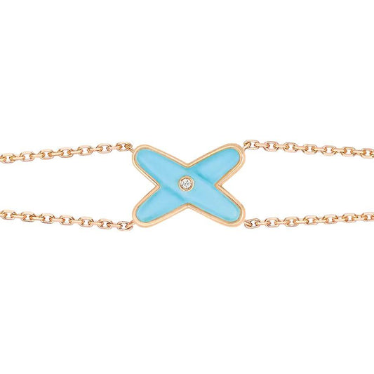 [Elite]JEUX BRACELET TURQUOISE PINK GOLD 1 DIAMOND