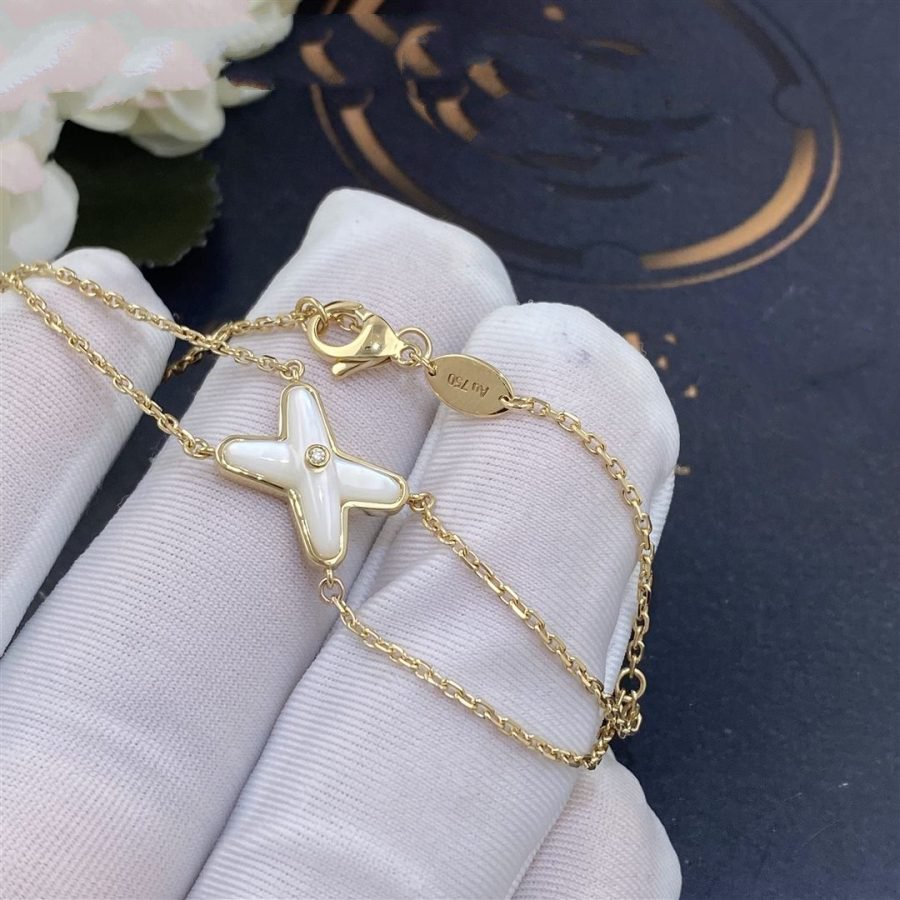 [Elite]JEUX BRACELET WHITE MOP GOLD 1 DIAMOND