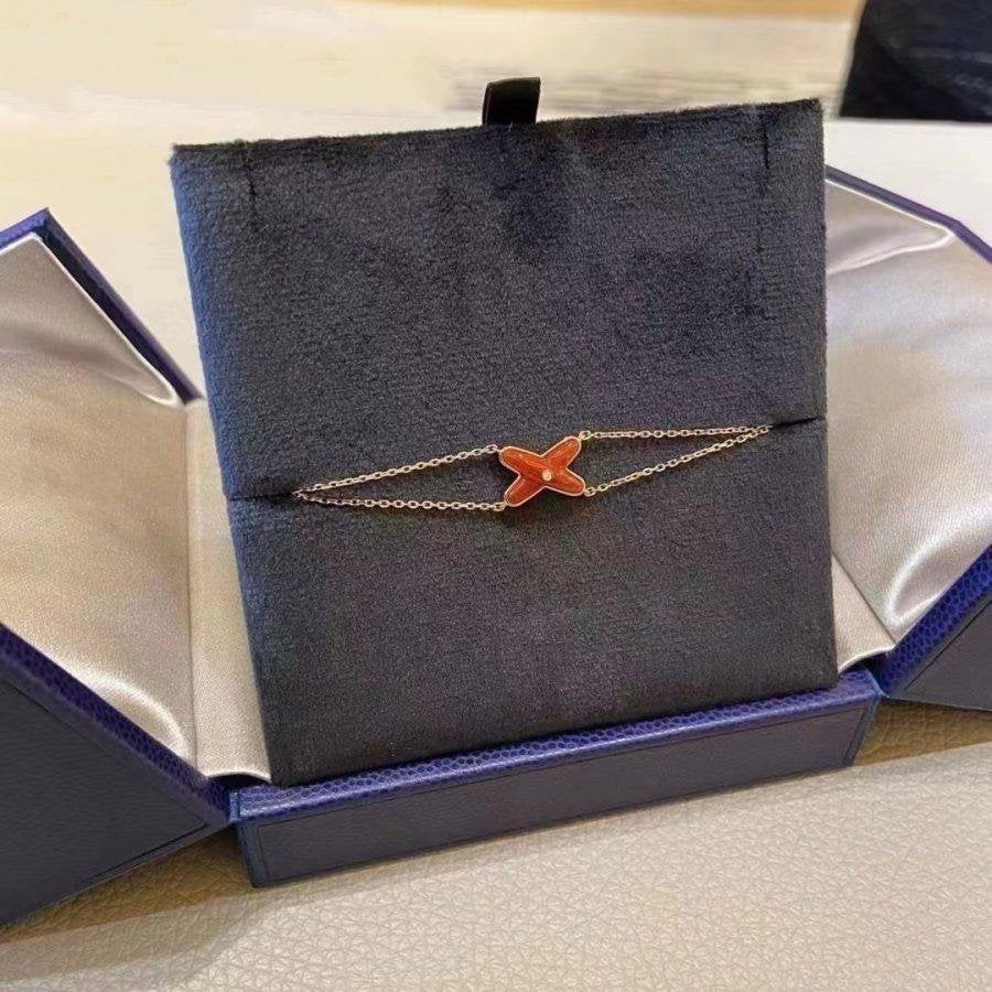 [Elite]JEUX BRACELET CARNELIAN PINK GOLD 1 DIAMOND