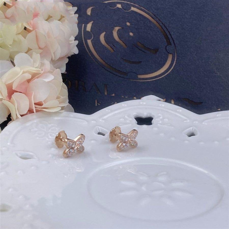 [Elite]JEUX DE PINK GOLD DIAMOND EARRINGS