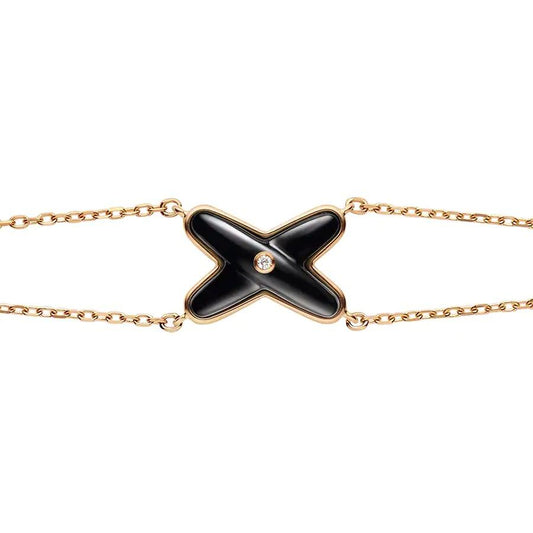 [Elite]JEUX BRACELET ONYX PINK GOLD 1 DIAMOND