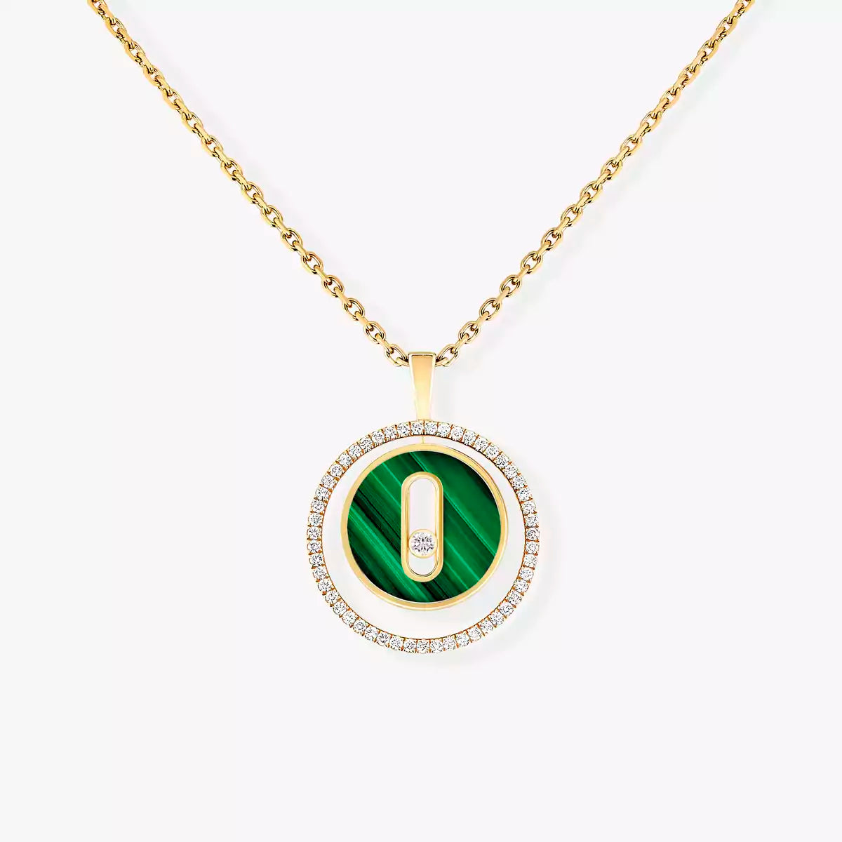 [Elite]Lucky Move Diamond Necklace in Rose Gold and White Mother-of-Pearl