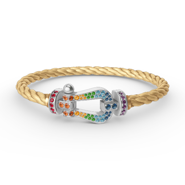 [Elite]FORC LARGE HORSESHOE  COLORED DIAMOND BRACELET SILVER