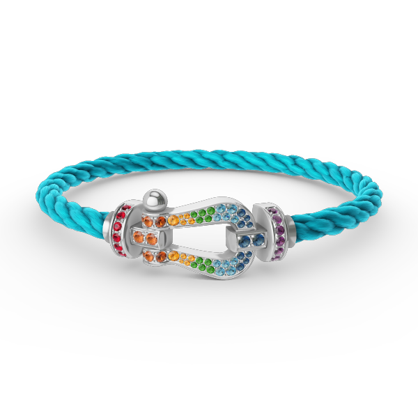 [Elite]FORC LARGE HORSESHOE  COLORED DIAMOND BRACELET SILVER