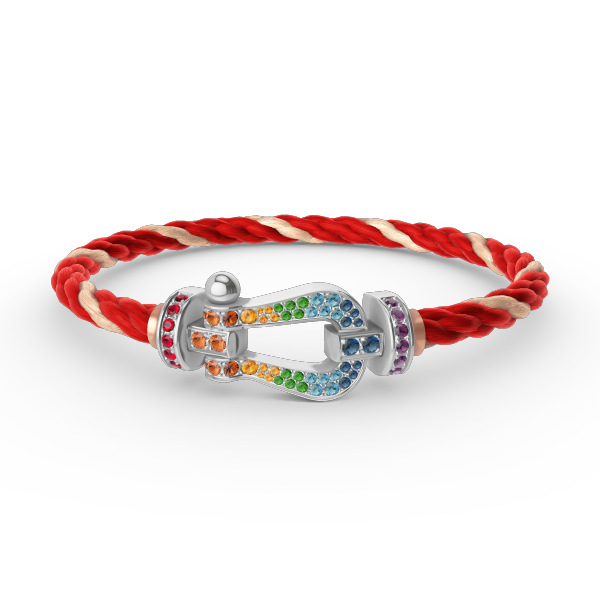[Elite]FORC LARGE HORSESHOE  COLORED DIAMOND BRACELET SILVER
