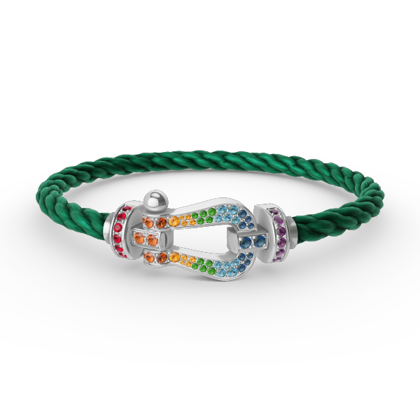 [Elite]FORC LARGE HORSESHOE  COLORED DIAMOND BRACELET SILVER