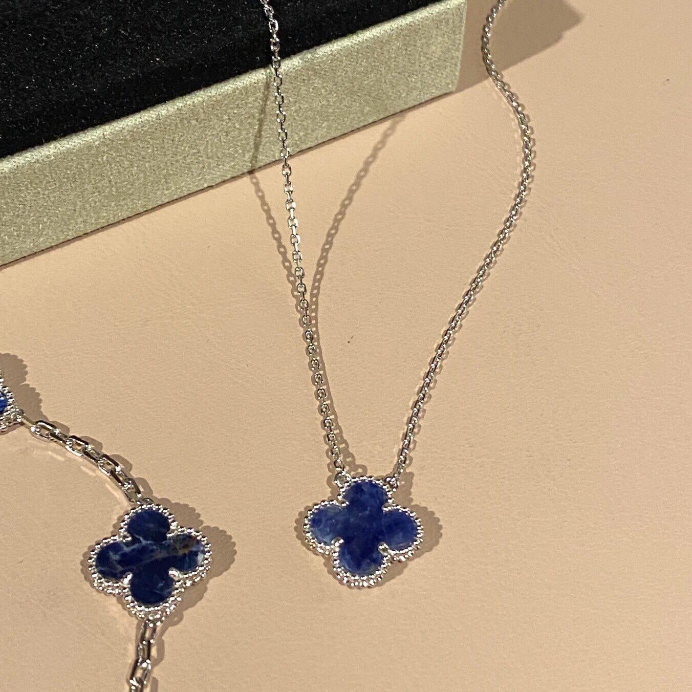 [Elite]CLOVER 15MM PIETERSITE NECKLACE SILVER