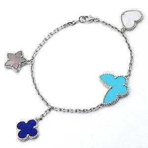 [Elite]LUCKY SPRING SILVER BRACELET 4 MOTIF