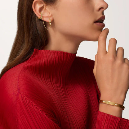 [Elite]LOVE 3.0MM HALF DIAMOND EARRINGS