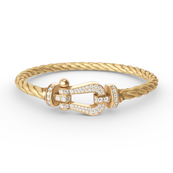 [Elite]FORCE LARGE HORSESHOE FULL DIAMOND BRACELET GOLD