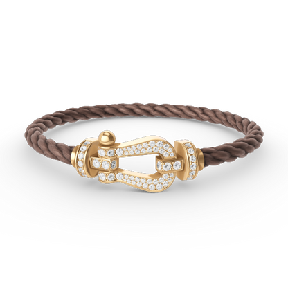 [Elite]FORCE LARGE HORSESHOE FULL DIAMOND BRACELET GOLD