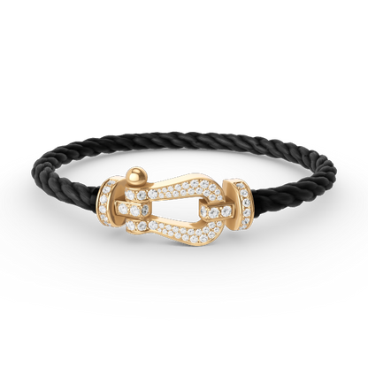 [Elite]FORCE LARGE HORSESHOE FULL DIAMOND BRACELET GOLD