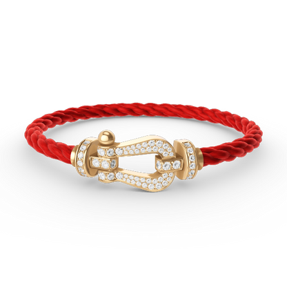 [Elite]FORCE LARGE HORSESHOE FULL DIAMOND BRACELET GOLD