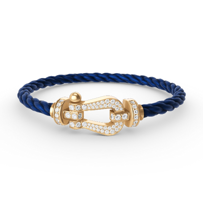[Elite]FORCE LARGE HORSESHOE FULL DIAMOND BRACELET GOLD