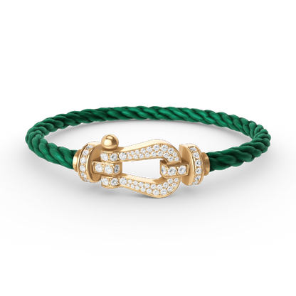 [Elite]FORCE LARGE HORSESHOE FULL DIAMOND BRACELET GOLD