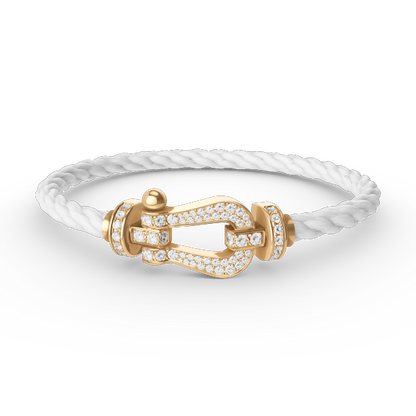 [Elite]FORCE LARGE HORSESHOE FULL DIAMOND BRACELET GOLD
