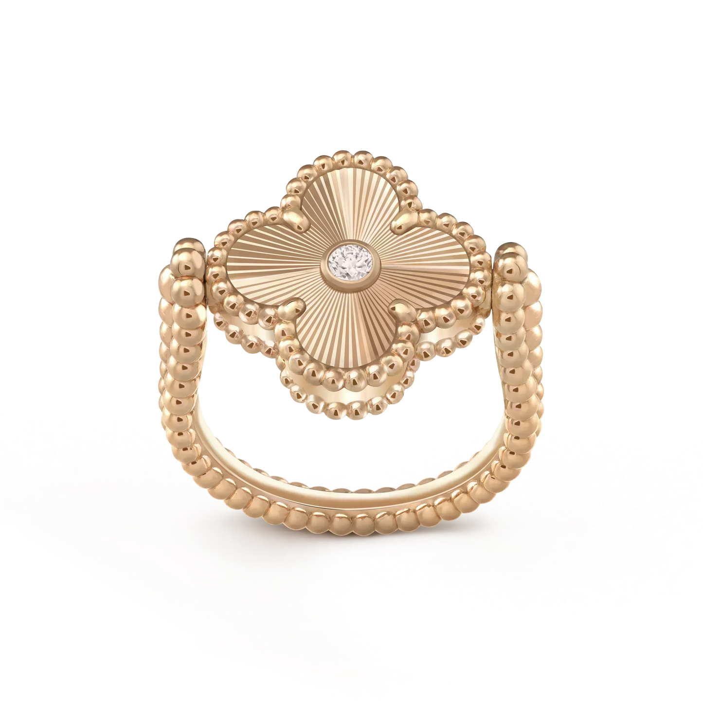[Elite]CLOVER RIVERSIBLE PINK GOLD RING