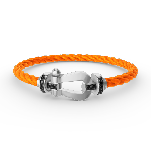 [Elite]FORCE LARGE HORSESHOE BLACK DIAMOND BRACELET SILVER