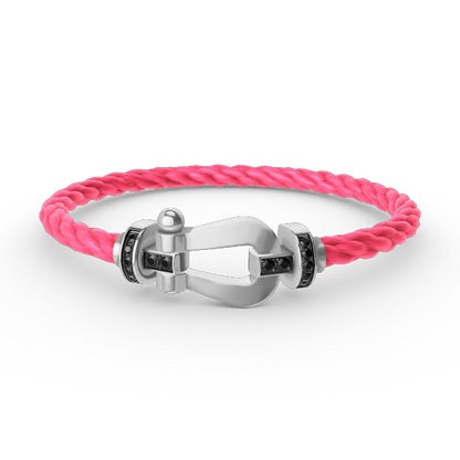 [Elite]FORCE LARGE HORSESHOE BLACK DIAMOND BRACELET SILVER